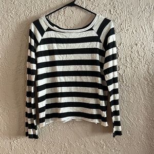 Raw Edge Striped Sweater